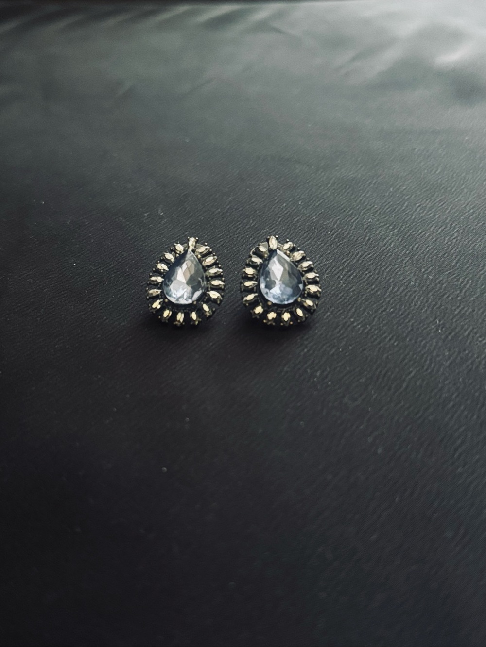 BaubleBar Blue Teardrop Crystal Halo Stud Earrings
